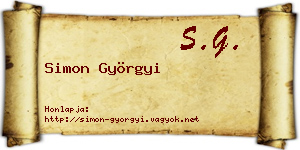 Simon Györgyi névjegykártya